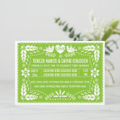 Papel picado houdt van vogels die een groene bruin kaart (Staand voorkant)