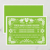 Papel picado houdt van vogels die een groene bruin kaart (Voorkant / Achterkant)