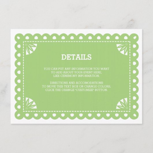Papel Picado Insert Kaart - Groen (Voorkant)