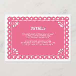 Papel Picado Insert Kaart - roze