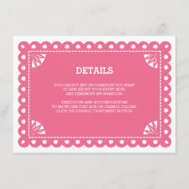 Papel Picado Insert Kaart - roze