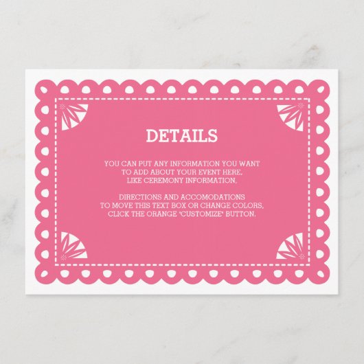 Papel Picado Insert Kaart - roze (Voorkant)