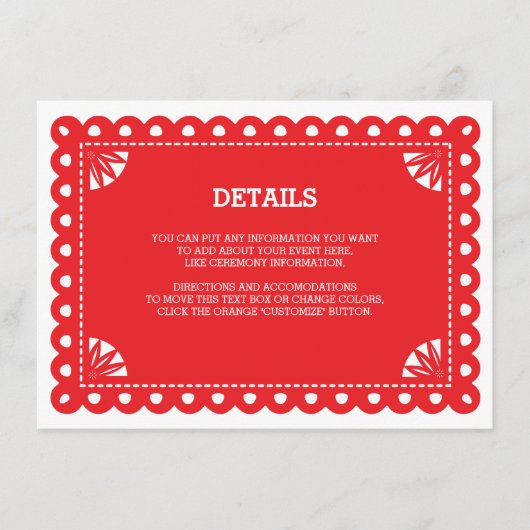 Papel Picado Insert Kaart - Sinaasappel (Voorkant)