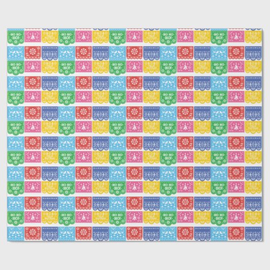 Papel Picado Kerst Inpakpapier (Vlak)