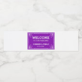 Papel Picado Kleurrijk Mexicaans Huwelijk Waterfles Etiket (Enkel label)