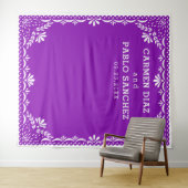 Papel Picado Kleurrijke Mexicaanse Bruiloft Wandkleed (In Situ (horizontaal))