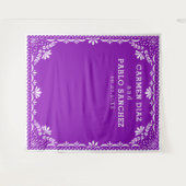 Papel Picado Kleurrijke Mexicaanse Bruiloft Wandkleed (Voorkant (horizontaal))