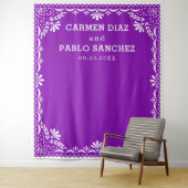 Papel Picado Kleurrijke Mexicaanse Bruiloft Wandkleed (In situ)