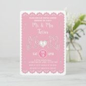 Papel Picado Love Bird Pink Couples Weddenschap Sh Kaart (Staand voorkant)