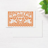 Papel Picado Lovebirds Sinaasappel Label Visitekaartje (Bureau)