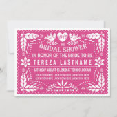 Papel picado lovevogels roze bruiloft vrijgezellen kaart (Voorkant)