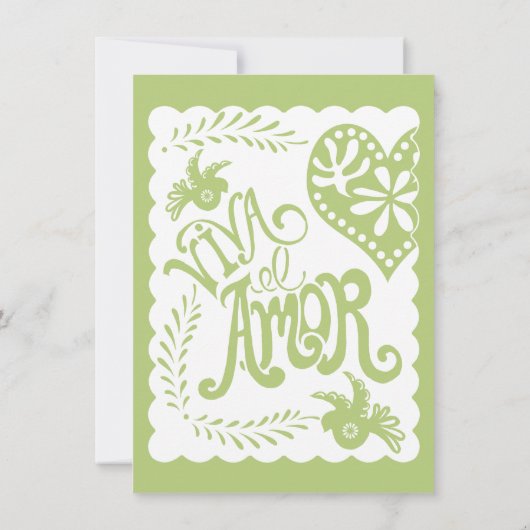 Papel Picado Mexicaans Feest Huwelijkskaart Detail Kaart (Achterkant)