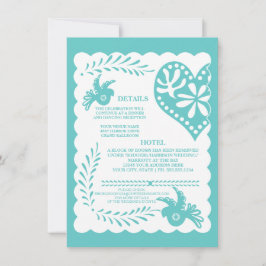 Papel Picado Mexicaans Feest Huwelijkskaart Detail Kaart
