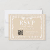 Papel Picado Mexicaans Neutraal RSVP-reactiekaart RSVP Kaartje (Voorkant)