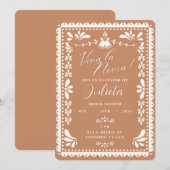 Papel Picado Mexicaans Vrijgezellenfeest Neutral B Kaart (Voorkant / Achterkant)