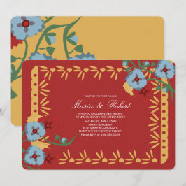 Papel Picado Mexicaanse Bloemige Bloemen Fiesta Kaart