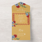 Papel Picado Mexicaanse Bloemranken Botanische Bod All In One Uitnodiging (Binnen)