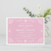 Papel Picado Mexicaanse bruids douche uitnodiging (Staand voorkant)