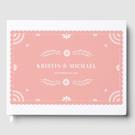 Papel Picado Mexicaanse bruiloft gastenboek (Voorkant)