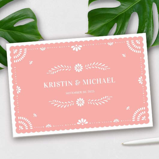 Papel Picado Mexicaanse bruiloft gastenboek