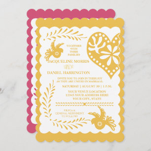 Papel Picado Mexicaanse Fiesta Bruiloft Banner Gou Kaart