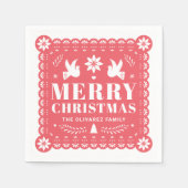 Papel Picado Mexicaanse Kerst Servet (Voorkant)
