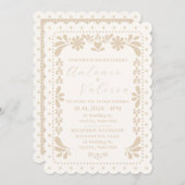 Papel Picado Mexicaanse neutrale bruiloft uitnodig Kaart (Voorkant / Achterkant)