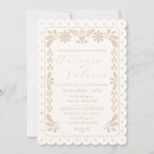 Papel Picado Mexicaanse neutrale bruiloft uitnodig Kaart (Voorkant)