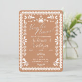 Papel Picado Mexicaanse Trouwdouche Viva Los Novio Kaart (Staand voorkant)