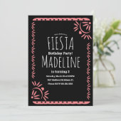 Papel Picado Mexican Birthday Fiesta Floral Border Kaart (Staand voorkant)