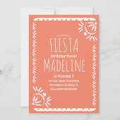 Papel Picado Mexican Birthday Fiesta Floral Border Kaart (Voorkant)