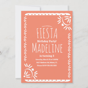 Papel Picado Mexican Birthday Fiesta Floral Border Kaart