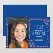 Papel Picado Mexican Birthday Fiesta Floral Foto Kaart (Voorkant / Achterkant)