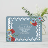 Papel Picado Mexican Botanical Florals Fiesta Kaart (Staand voorkant)