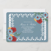 Papel Picado Mexican Botanical Florals Fiesta Kaart (Voorkant)