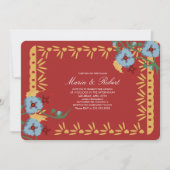 Papel Picado Mexican Botanical Florals Fiesta Kaart (Voorkant)