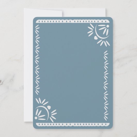 Papel Picado Mexican Botanical Weddenschap Blush B Kaart (Achterkant)