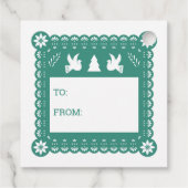 Papel Picado Mexican Christmas Gift Label (Achterkant)