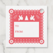 Papel Picado Mexican Christmas Gift Label (Achterkant)