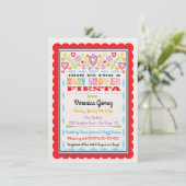 Papel Picado Mexican Fiesta Baby shower Kaart (Staand voorkant)