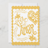 Papel Picado Mexican Fiesta Pink Yellow Wedding Kaart (Achterkant)