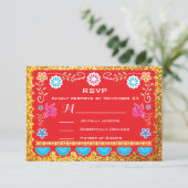 Papel Picado Mexican Fiesta RSVP goudglitter (Staand voorkant)