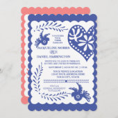 Papel Picado Mexican Fiesta Wedding Banner Theme Kaart (Voorkant / Achterkant)