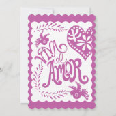 Papel Picado Mexican Fiesta Wedding Banner Theme Kaart (Achterkant)