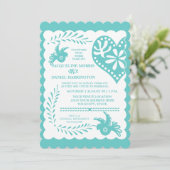 Papel Picado Mexican Fiesta Wedding Banner Theme Kaart (Staand voorkant)