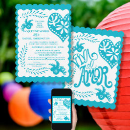 Papel Picado Mexican Fiesta Wedding Banner Theme Kaart