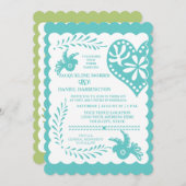 Papel Picado Mexican Fiesta Wedding Banner Theme Kaart (Voorkant / Achterkant)