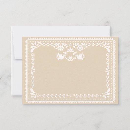 Papel Picado Mexican Neutral RSVP Response Kaart (Achterkant)