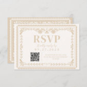Papel Picado Mexican Neutral RSVP Response Kaart (Voorkant / Achterkant)