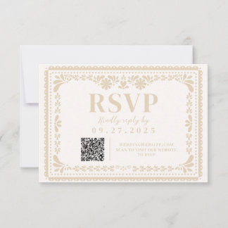 Papel Picado Mexican Neutral RSVP Response Kaart